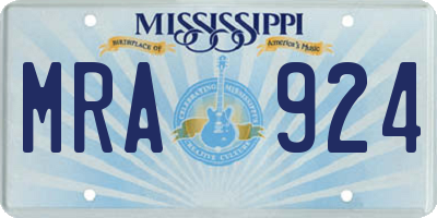 MS license plate MRA924