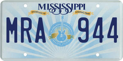 MS license plate MRA944