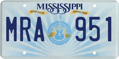 MS license plate MRA951