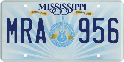 MS license plate MRA956