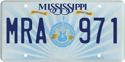 MS license plate MRA971