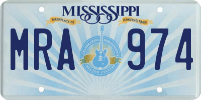 MS license plate MRA974