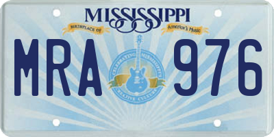 MS license plate MRA976