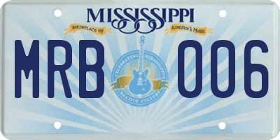 MS license plate MRB006