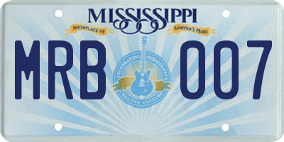MS license plate MRB007