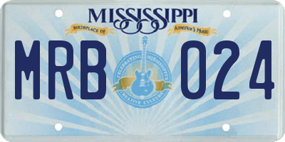 MS license plate MRB024