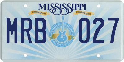MS license plate MRB027