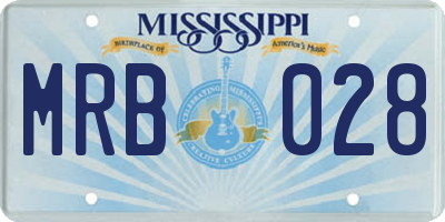 MS license plate MRB028