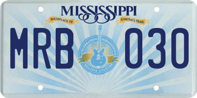 MS license plate MRB030