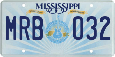 MS license plate MRB032