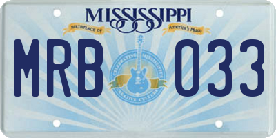 MS license plate MRB033
