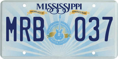 MS license plate MRB037