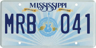 MS license plate MRB041