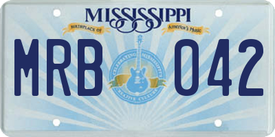 MS license plate MRB042