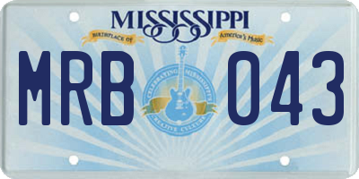 MS license plate MRB043