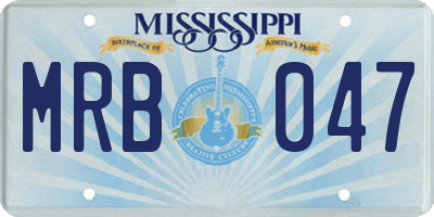 MS license plate MRB047