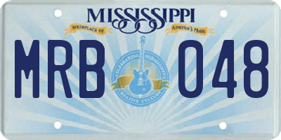 MS license plate MRB048