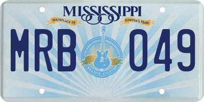 MS license plate MRB049