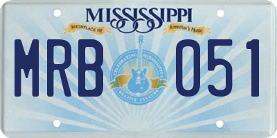 MS license plate MRB051