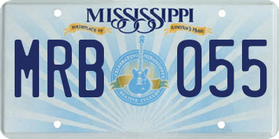 MS license plate MRB055