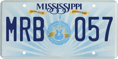 MS license plate MRB057
