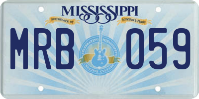 MS license plate MRB059
