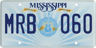 MS license plate MRB060