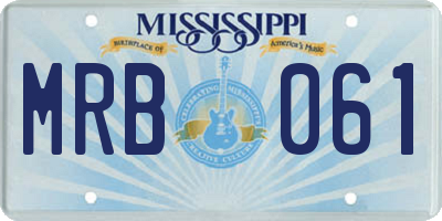 MS license plate MRB061