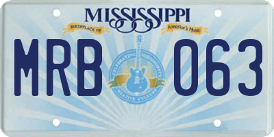 MS license plate MRB063