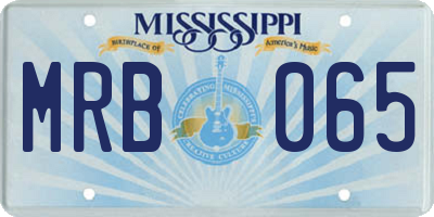 MS license plate MRB065
