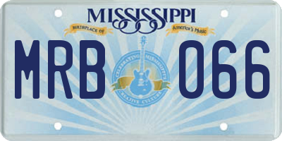 MS license plate MRB066