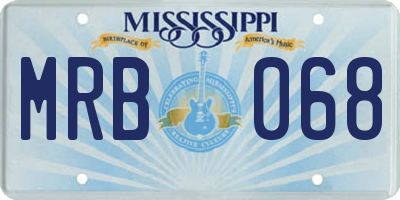 MS license plate MRB068