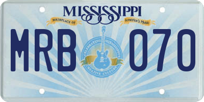 MS license plate MRB070