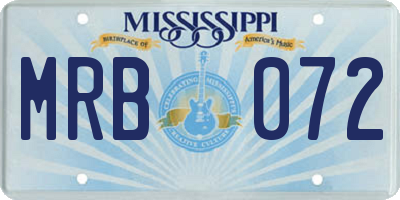 MS license plate MRB072