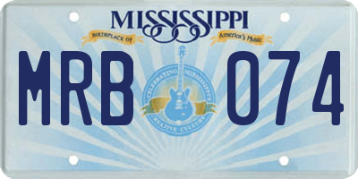 MS license plate MRB074