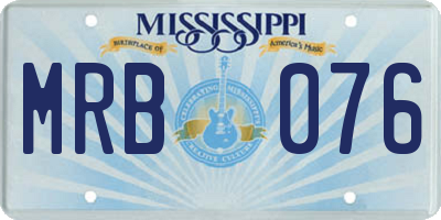 MS license plate MRB076