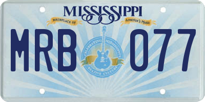 MS license plate MRB077