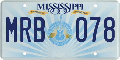 MS license plate MRB078
