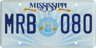 MS license plate MRB080