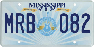 MS license plate MRB082