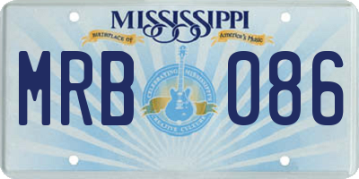 MS license plate MRB086