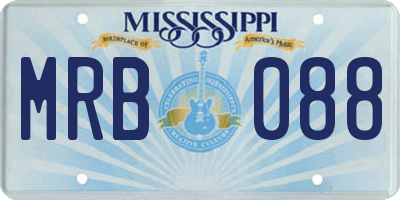 MS license plate MRB088