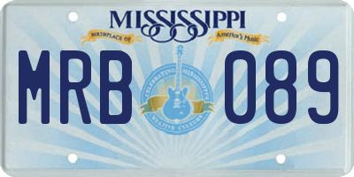 MS license plate MRB089