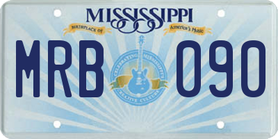 MS license plate MRB090