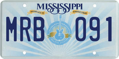 MS license plate MRB091