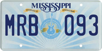 MS license plate MRB093