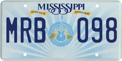 MS license plate MRB098