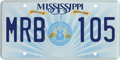 MS license plate MRB105