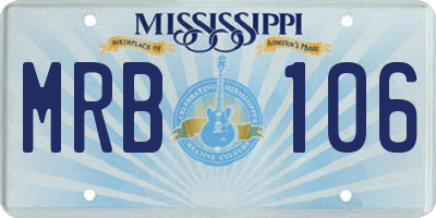 MS license plate MRB106