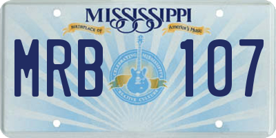 MS license plate MRB107